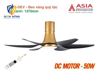 Quạt trần đèn cao cấp 6 cánh - sải cánh 1370 - QT19-DEV-01 - Đen vàng quý tộc - anh 11