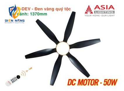 Quạt trần đèn cao cấp 6 cánh - sải cánh 1370 - QT19-DEV-01 - Đen vàng quý tộc - anh 10