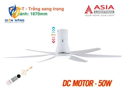 Quạt trần đèn cao cấp 6 cánh - sải cánh 1670 - QT20-T-01 - Trắng sang trọng - anh 7