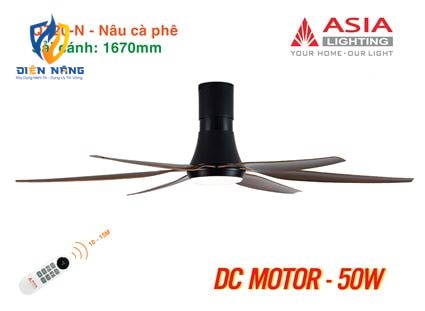 Quạt trần đèn cao cấp 6 cánh - sải cánh 1670 - QT20-N-01 - Nâu cà phê - anh 7