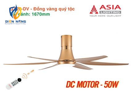 Quạt trần đèn cao cấp 6 cánh - sải cánh 1670 - QT20-DV-01 - Đồng vàng quý tộc - anh 9