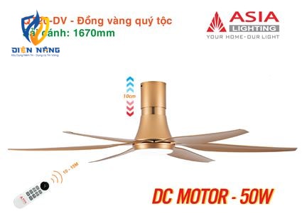 Quạt trần đèn cao cấp 6 cánh - sải cánh 1670 - QT20-DV-01 - Đồng vàng quý tộc - anh 7