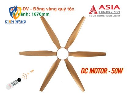Quạt trần đèn cao cấp 6 cánh - sải cánh 1670 - QT20-DV-01 - Đồng vàng quý tộc - anh 11