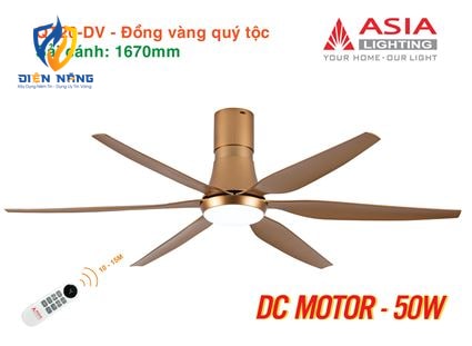 Quạt trần đèn cao cấp 6 cánh - sải cánh 1670 - QT20-DV-01 - Đồng vàng quý tộc - anh 10
