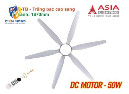 Quạt trần đèn cao cấp 6 cánh - sải cánh 1670 - QT20-TB-01 - Trắng bạc cao sang - anh 10