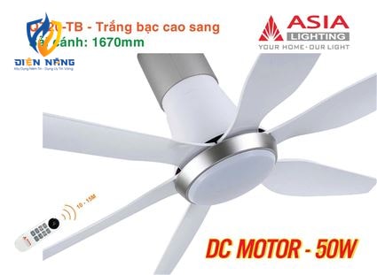 Quạt trần đèn cao cấp 6 cánh - sải cánh 1670 - QT20-TB-01 - Trắng bạc cao sang - anh 9
