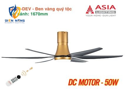 Quạt trần đèn cao cấp 6 cánh - sải cánh 1670 - QT20-DEV-01 - Đen vàng quý tộc - anh 11
