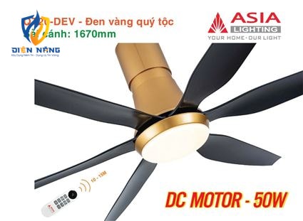 Quạt trần đèn cao cấp 6 cánh - sải cánh 1670 - QT20-DEV-01 - Đen vàng quý tộc - anh 10