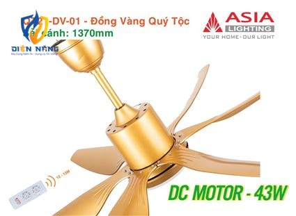 Quạt trần đèn cao cấp 6 cánh - sải cánh 1370 - QT21-N-01 - Đồng vàng quý tộc - anh 8