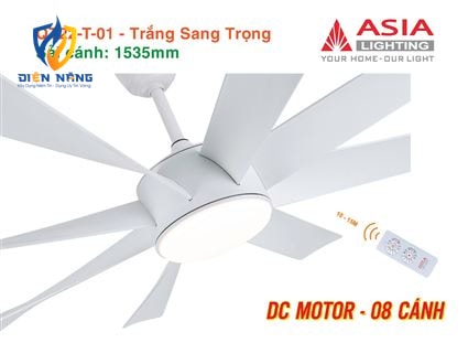 Quạt trần đèn cao cấp 08 cánh - QT22 - Trắng sang trọng - anh 9