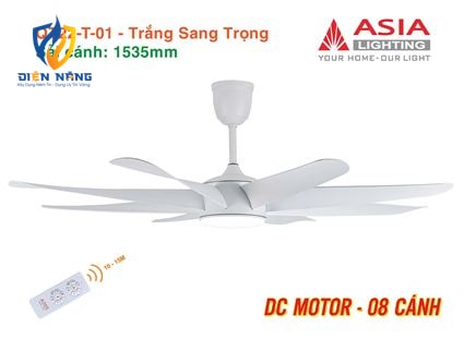 Quạt trần đèn cao cấp 08 cánh - QT22 - Trắng sang trọng - anh 10