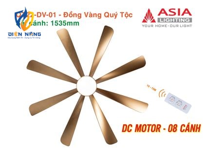 Quạt trần đèn cao cấp 08 cánh - QT22 - Đồng vàng quý tộc - anh 8