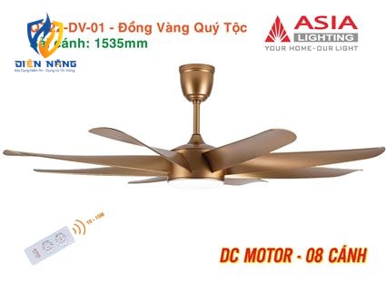 Quạt trần đèn cao cấp 08 cánh - QT22 - Đồng vàng quý tộc - anh 10