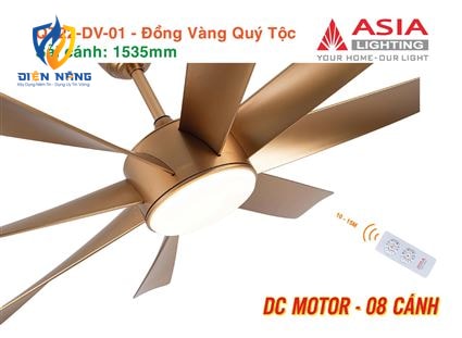 Quạt trần đèn cao cấp 08 cánh - QT22 - Đồng vàng quý tộc - anh 9