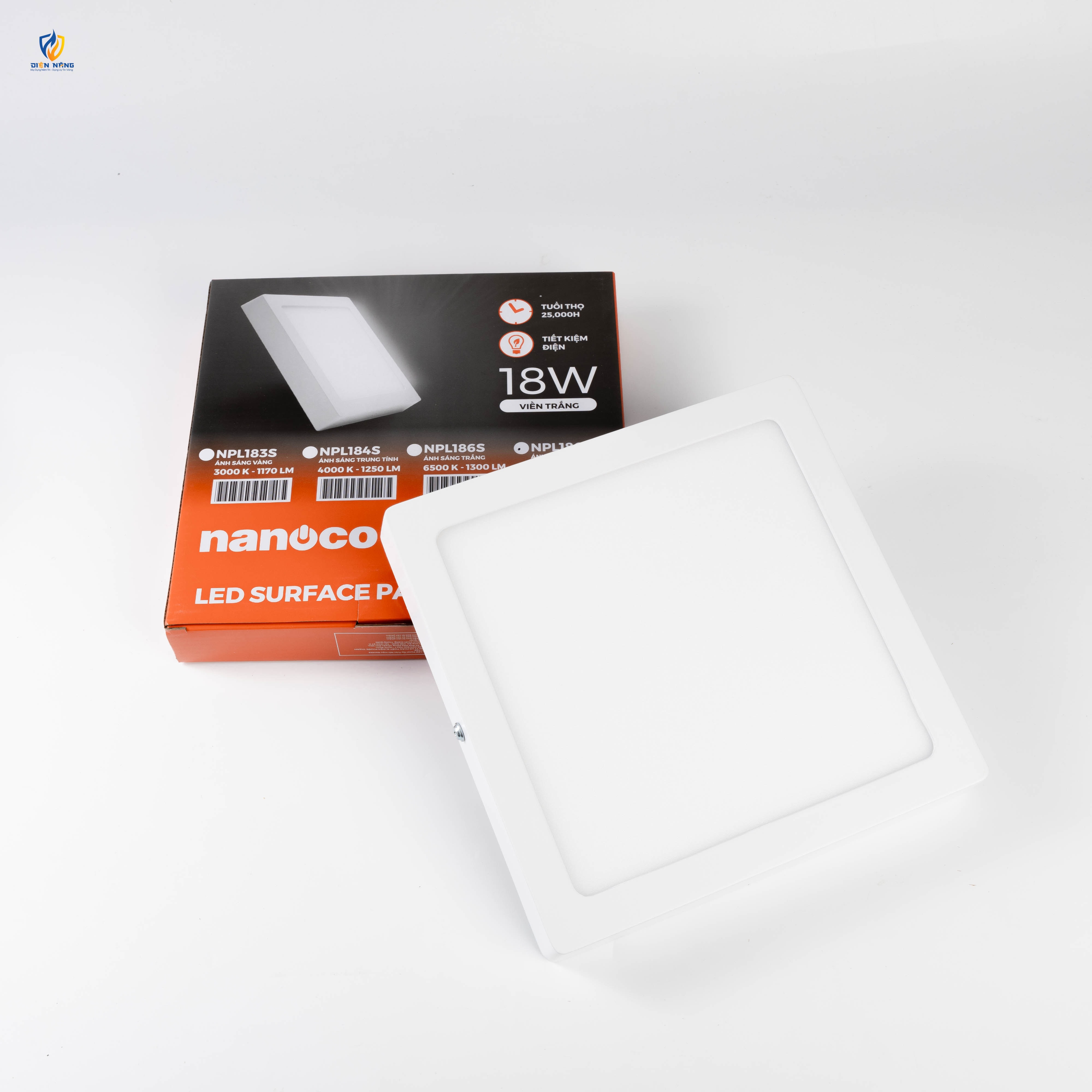 Đèn Panel LED trắng, vuông 18W đổi màu