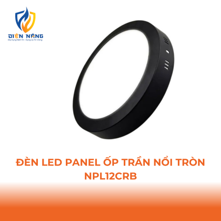 Đèn Panel LED đen, tròn 12W đổi màu