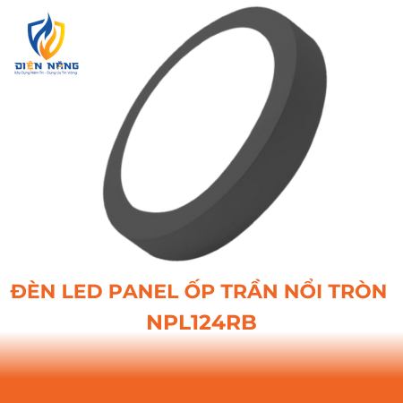 Đèn Panel LED đen, tròn 12W 4000K