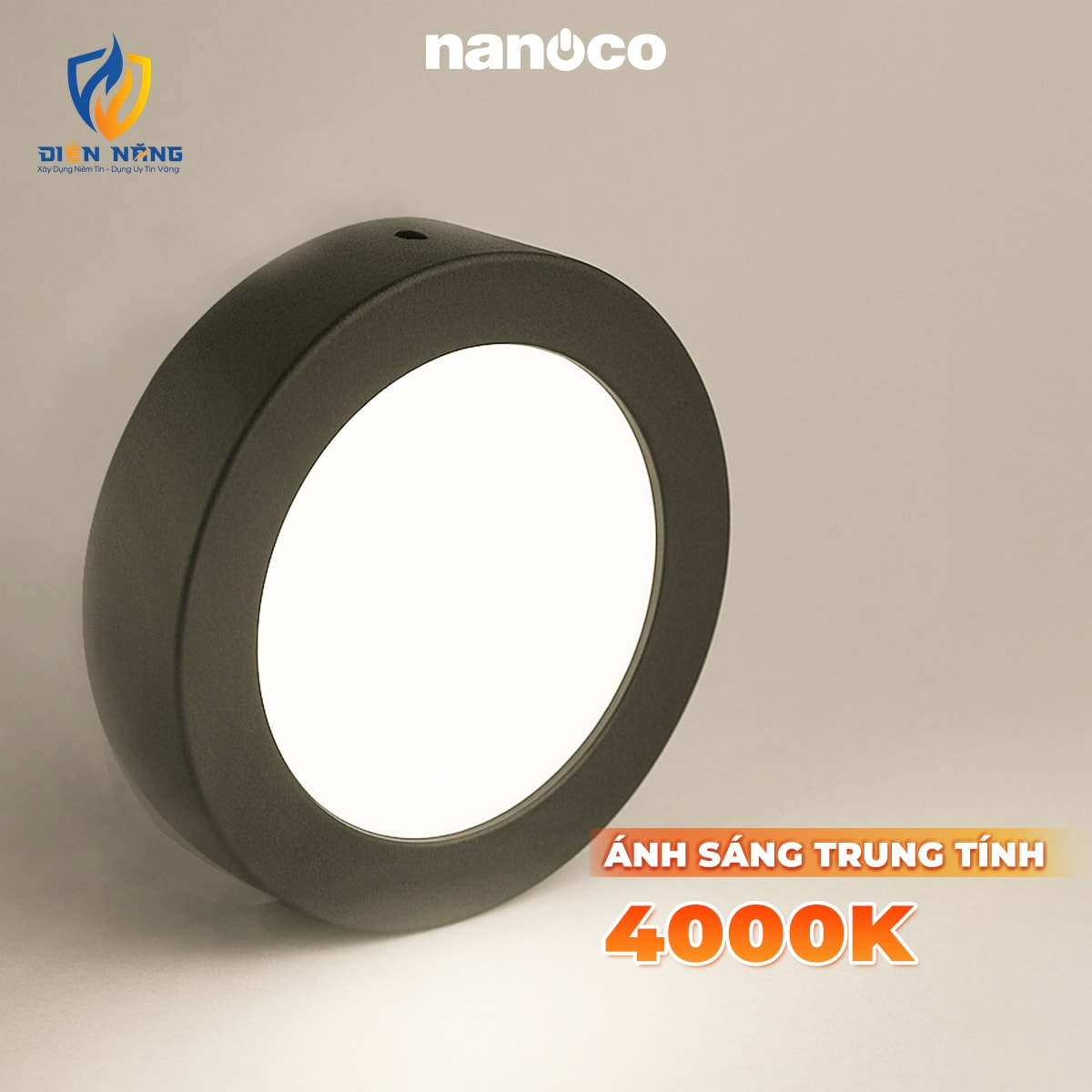 Đèn Panel LED đen, tròn 6W 4000K - anh 3