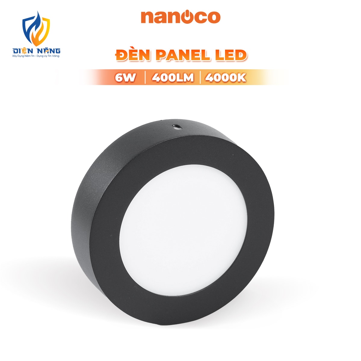 Đèn Panel LED đen, tròn 6W 4000K - anh 2