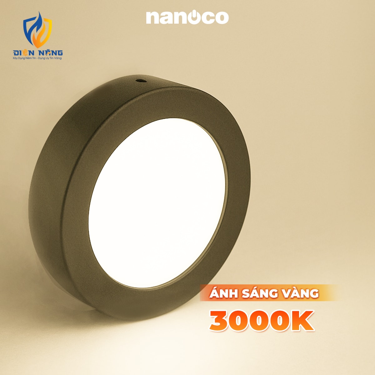 Đèn Panel LED đen, tròn 6W 3000K - anh 3