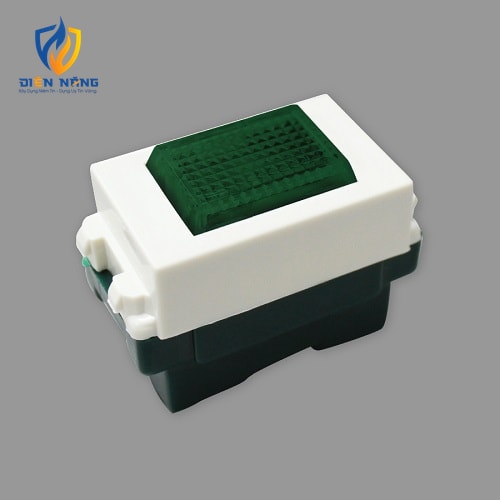 Đèn báo trắng nhỏ, kiếng xanh